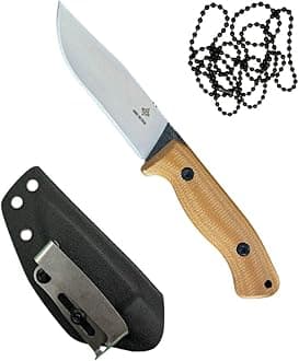 Fixed Blade, 3D Micarta Scales, EDC With Kydex Sheath, Ideal for Skinning, Survival, Camping, Hunting & Outdoors, Tactical Full Tang Knife (B_011)