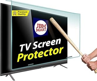 JBM MART® 55 Inch TV Screen Protector - Tempered Glass Guard, 9H Hardness, Scratch resistance, Crystal Clear | 3 mm Thickness