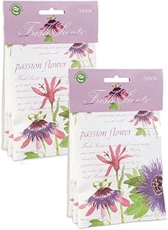 Fresh Scents Scented Sachet Packet | Passion Flower | Air Freshener Bags for Drawers, Closets, Cars | 6 Pack | Long Lasting Home Fragrance