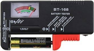 Basketo Battery Tester Universal Battery Checker for AA AAA C D 9V 1.5V Button Cell Batteries Household Battery Checker Tester for Small Batteries (Model: BT-168)