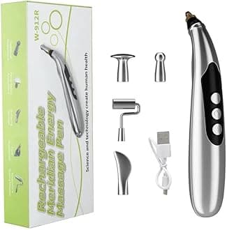 Acupuncture Rechargeable Meridian Energy Massage Pen W-912r, For Acupuncture Points Stimulator With Lezar Therapy Full Body Physiotherapy Massage Pen, Silver