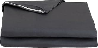 FULI 100% Cotton Cover for Traditional Japanese Floor Futon Mattress, Full, Dark Gray. Made in Japan