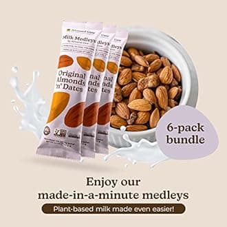 Almond Cow Original Almonds ‘n’ Dates Milk Medleys, Pre-Measured to Make the Perfect Nutty Plant Based Milk, Non Dairy Milk Alternative, Makes Up to 6 Cups of Almond Milk, 175 g, 6 Packs