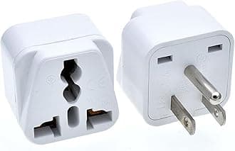tekit White Universal Plug Adapter NEMA5-15P 110-250V 15A,Universal World to North American US 3-Pin NEMA5-15P Electrical Plug Adapter Converter (5-15P White), WD5