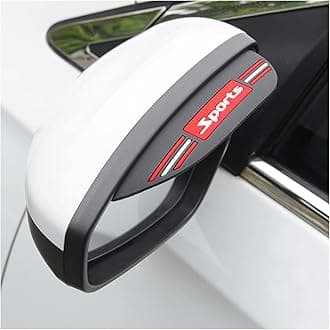 2PCS Car Rear View Mirror Rain Eyebrows, Sports Auto Side Mirror Rainproof Guard, Waterproof PVC Rearview Mirror Rain Visor Smoke Cover, Car Exterior Accessories for Most Vehicles (Black/Sport)