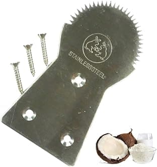 Dolphin Shop, Coconut Scraper Grater Stainless Steel Shredder Serrated Grinder Blade Meat Remover Tools 1 Pc with 3 Screw