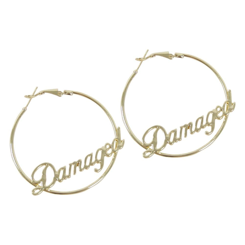 Damaged Round Hoop Earrings Set