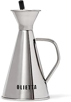 Olive Oil Dispenser Bottle Stainless Steel Non Drip Leak Proof No Mess Vinegar Pourer & Kitchen Drizzler 8.5 oz 250ML 0.25 Litre Great for Pouring & Drizzling Easy to Clean & Leakproof
