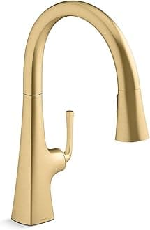 Kohler22062-2MB Graze Kitchen Sink Faucet, Vibrant Brushed Moderne Brass
