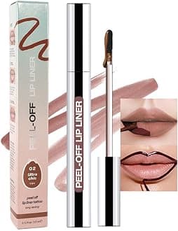 - Matte Liquid Lip Stain Peel Off Lip liner Tattoo, Brown Matte Peel Off Lip Stain, Long Lasting Waterproof Lipstick Lip Gloss Stain, Transfer-proof for All Skin Types, 0.12 fl oz 02#