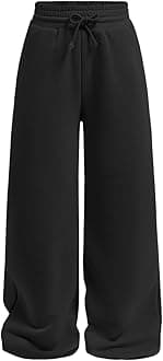 Girl's Straight Wide Leg Sweatpants Casual High Waisted Baggy Joggers Track Pants