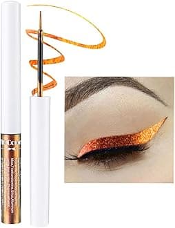 Mysense Chameleon Liquid Glitter Eyeliner, Metallic Satin Eyeliner Liquid Liner Multi-Reflective Sparkle Finish, Smudge-proof Long-lasting Glitter Eye Shadow Makeup, 03 Brown