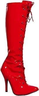 Women's Knee High Stiletto Heel Boots, Ladies Lace up High Heel Pointed Toe Party Long Shoes Boot With Side Zip Closure Size 3-12 UK