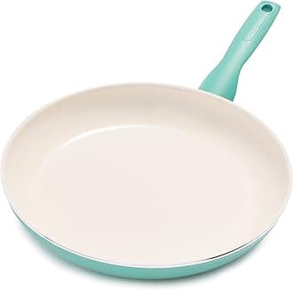 Rio Healthy Ceramic Nonstick 12" Frying Pan Skillet, PFAS-Free, Dishwasher Safe, Turquoise