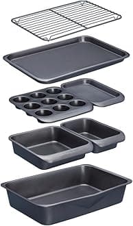 Master Class Premium Smart Space Stacking Non-Stick Bakeware Set for ThinKitchen | 7-Piece Gift Boxed Set | Durable Carbon Steel | Premium Non-Stick