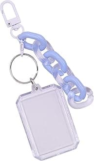 JUMISEE Clear Acrylic Kpop Photocard Holder Love Heart Kawaii Credit ID Card Photo Display Holder Bag Pendant Keychain