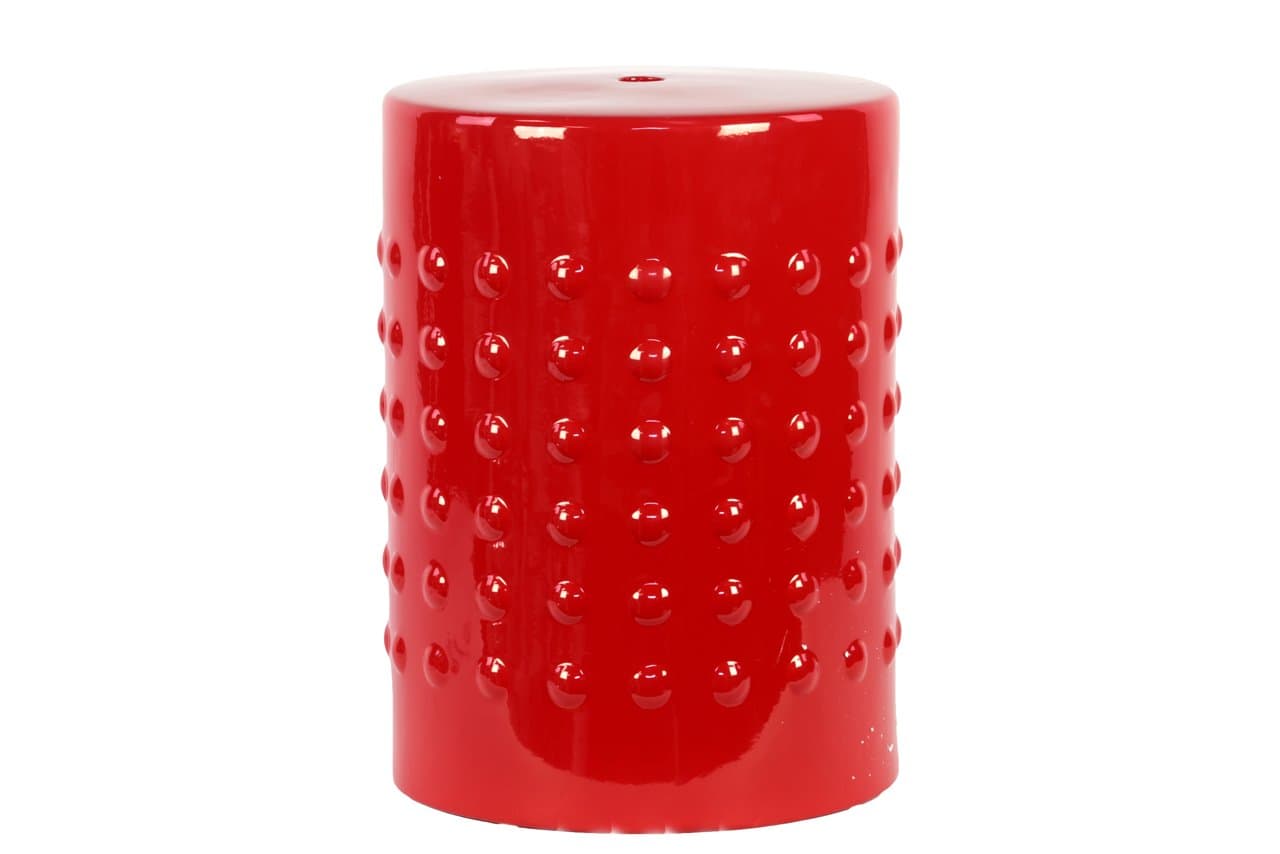 30917 Decorative Ceramic Stool, Red