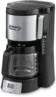 De'Longhi Front Loading Filter Coffee Maker 10-15 Cup Capacity Digital with Timer ICM15250, 1.3 L, 1000 W - Black