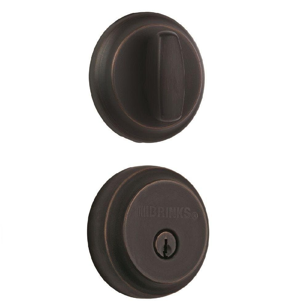 BRINKS, Tuscan Bronze, Push Pull Rotate Door Locks Almarrion Single Cylinder Deadbolt, 23061-150, No Size