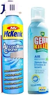 AC Cleaner Mr Mckenic + Multi-Purpose Disinfectant Spray Germ Killer. Cleans Home AC, disinfects and deodorizes the Air. Green Tea scent منظف ​​مكيفات الهواء مع مزيل الروائح القاتل للجراثيم