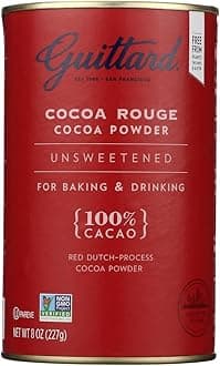 Guittard E Cocoa Powder, Unsweetened Rouge Red Dutch Process Cocoa, 8oz Can