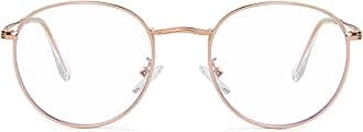Kursan Classic Round Metal Clear Lens Glasses for Women Men Circle Frame Non-Prescription Eyeglasses