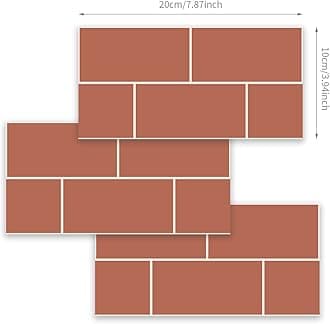Alwayspon 27Pcs Wall Tile Transfers Sticker for Home Decor, Peel and Stick Self-Adhesive Splashback, Stick on Tile Decals for Living Room Kitchen Bathroom Decor, Brick Red