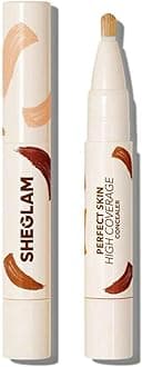 SHEGLAM Perfect Skin High Coverage Concealer - Liquid Concealer Brush Moisturizing Weightless All - Day Hydrate Concealer Makeup (Acorn)