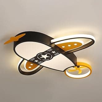 Children's Room Chandelier Airplane LED Ceiling Light Fixture Dimmable Flush Mount Lighting Cartoon Aircraft Close to Ceiling Lamp for Kids Bedroom Girls Boys Room Nursery