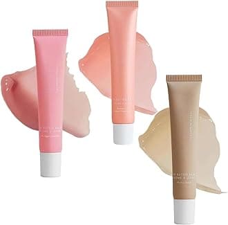 Summer Lip Balm Gloss Oil Tinted Mask Butter - Conditioning Instant Brightened Moisture for Dry Lips, Hydration, Sheer Soothing Pink Care Shine Vanilla (3PC)