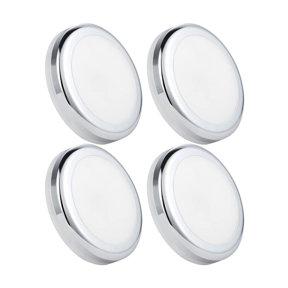acegooRV Boat LED Ceiling Light 4 Pack Surface Mount 12 Volt Puck Lights for Campers, Motorhomes, Trailers, 5th Wheels, Yachts Interior Lighting (Warm White)