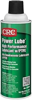 CRC Power Lube Industrial High Performance Lubricant with PTFE, 16 oz. (Net weight: 11 oz) Aerosol Can, Light Amber/White
