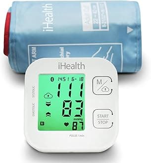iHealth Track Smart Upper Arm Blood Pressure Monitor with Wide Range Cuff that fits Standard to Large Adult Arms, Bluetooth Compatible for iOS & Android Devices