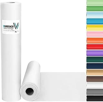 Vanhench White Wrapping Paper 17.5"x1200"(100'), Bulletin Board Easel Painting Drawing Banner Craft Kraft Paper Roll Kids Art Supplies, Chart Poster, Floor Covering Wedding Gift Wrap 80GSM 55LB