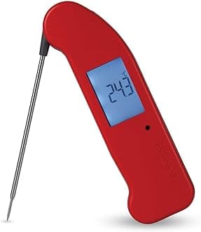 ETI SuperFast Thermapen ONE Thermometer - Digital Instant Read Meat Thermometer for Kitchen, Food Cooking, Grill, BBQ, Smoker, Candy, Home Brewing, Coffee, and Oil Deep Frying (Red)*