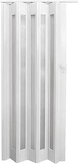 INMOZATA Folding Door PVC Plastic Internal Doors Sliding Concertina Door Panel Divider (White, Thickness 10mm)