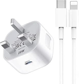 iPhone Charger Cable and Plug, 20W USB C Plug 1m for iPhone, Type-C Adapter UK Fast Charging Lead 14 Pro/13 Pro Max/12 Pro/12 Max/X/XR/XS/SE