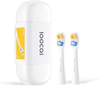 Soocas Multiclean Classic Clean Electric Toothbrush Replacement Heads, Deep Clean, Effective Plaque Removal, 2 Brush Heads, Pearl White