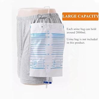 WEEOATAR Incontinence Care Shorts,Fistula Pants,Catheter Underwear Incontinence Pants,Urine Bag Underwear with Double Pockets for Nephrostomy,Foley,Suprapubic&Biliary Catheters(Man Dark Blue,XXL)