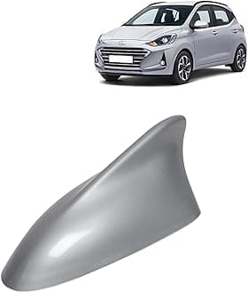 KINGSWAY Accessories Shark Fin Car Antenna Universal Size and Compatible with Hyundai Grand I10 Nios Year 2019 to 2022, Car Radio FM AM, DIY Easy Replacement Original Car Antenna, Silver Color
