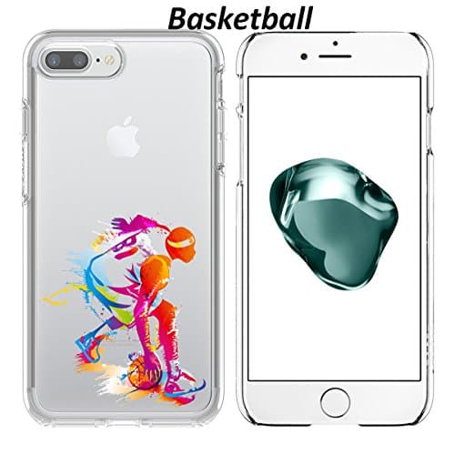 iphone 8 Plus Case, iphone 7 Plus Case Basketball Designs Clear Transparent Protective Bumper Tpu soft Phone Case 5.5"(Basketball)