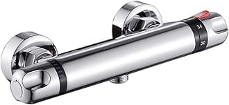 Bathroom Thermostatic Shower Mixer Wall Mount Hot Cold Water Showering Faucet Temperature Control Valve