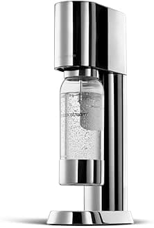 sodastreamenso™ Premium Stainless Steel Water Carbonator Includes 1 Litre BPA-Free Plastic Bottle (Dishwasher Safe) + Cleaning Cloth
