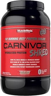 Carnivor Shred Fat Burning Hydrolized Beef Protein Isolate, 0 Lactose, 0 Sugar, 0 Fat, Chocolate, 2.28 Pounds (004560) Chocolate Shred Chocolate Shred, 2.28 Pound (Pack of 1), 36.48 Ounce