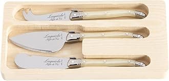 Laguiole Style de Vie Premium Line 3-Piece Cheese Knife Set, Pearl