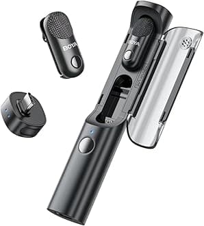 – BOYA Magic Wireless Lavalier Microphone for iPhone 16/15/14/13&Android&DSLR Camera, 4 Forms in 1, AI Noise Cancel, Safety Track, Auto-Gain, 30H Duration (USB-C)