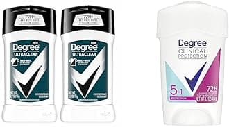 Degree Men Antiperspirant Deodorant Black+White 2 Count 2.7 oz & Degree Women Clinical Protection Antiperspirant Deodorant 1.7 oz Bundle