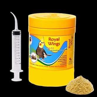 Premier Plants Baby Bird Feeding Formula Food with Complete Nutrition Fruit Flavour Powder (250 Gram) and Hand Feeding Syringe (12 Ml)