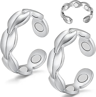 2PCS Copper Rings for Women Adjustable Solid Pure Copper Ring with Present Box