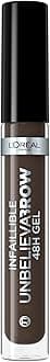 L'Oreal Paris UnbelievaBrow Long-Lasting Eyebrow Gel, Smudge-Proof, Transfer-Proof, Waterproof, 108 Dark Brunette